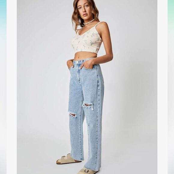 NWT Cider Blue Flare Wide Leg Basic Ripped Jeans Jeans Sz XL - Picture 9 of 9